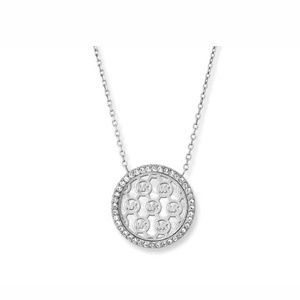 Michael Kors Silver Tone Monogram Pendant